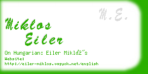 miklos eiler business card